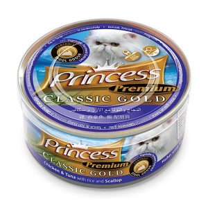 Princess Classic GOLD Piščanec in Tuna s pokrovačo (školjka) v želeju
